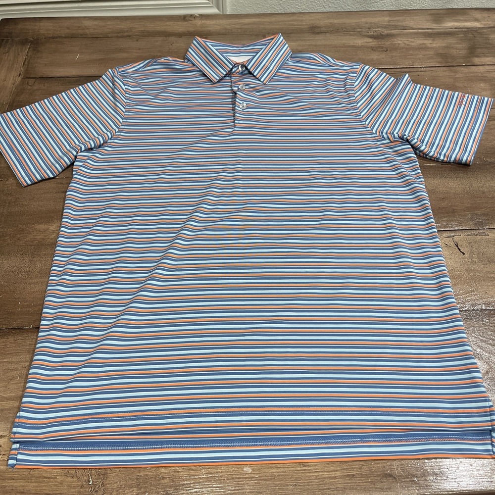 Straight Down Mens Large Performance Polo Shirt Short Sleeve Golf Sport